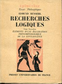Husserl, Recherches logiques. (Umschlag)