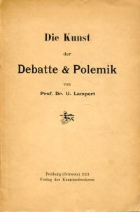 Lampert, Die Kunst der Debatte und Polemik. (Umschlag)