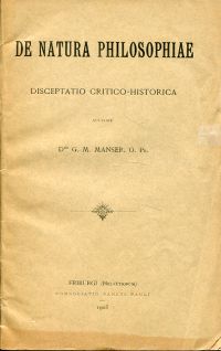 Manser, De Natura Philosophiae. (Umschlag)