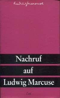 Marcuse, Nachruf auf Ludwig Marcuse. (Umschlag)