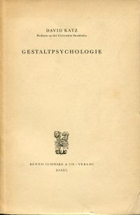 Katz, Gestaltpsychologie. (Umschlag)