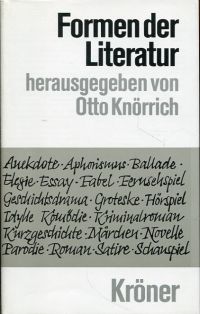 Knörrich, Formen der Literatur. (Umschlag)
