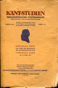 Jubiläums-Heft zur Feier der Wiederkehr des 200. Geburtstages von Immanuel Kant (Umschlag)