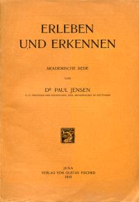 Jensen, Erleben und Erkennen. (Umschlag)