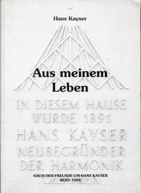 Kayser, Aus meinem Leben. (Umschlag)