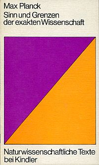 Planck, Sinn und Grenzen der exakten Wissenschaft. (Umschlag)