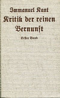 Kant, Kritik der reinen Vernunft. (Umschlag)