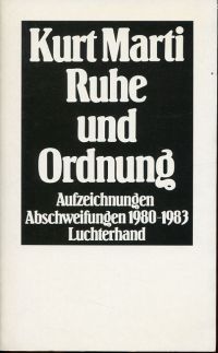 Marti, Ruhe und Ordnung. (Umschlag)