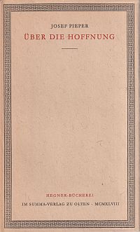 Pieper, Über die Hoffnung. (Umschlag)