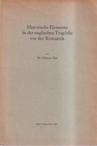 Gisi, Historische Elemente in der englischen Tragödie vor der Romantik. (Umschlag)