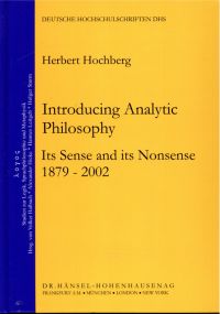 Hochberg, Introducing analytic philosophy. (Umschlag)