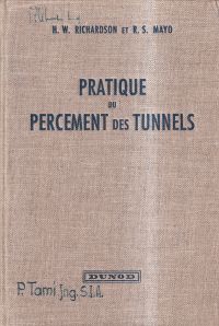 Richardson, Pratique du percement des tunnels. (Umschlag)