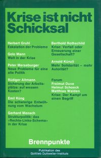 Krise ist nicht Schicksal. (Umschlag)