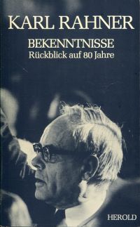 Rahner, Bekenntnisse. (Umschlag)
