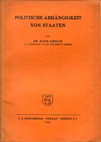 Gmelin, Politische Abhängigkeit von Staaten. (Umschlag)