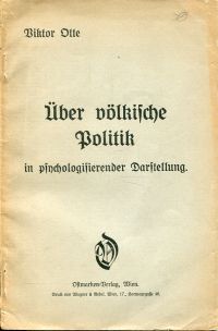 Otte, Über völkische Politik in psychologisierender Darstellung. (Umschlag)