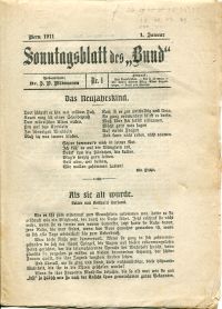 Sonntagsblatt der Zeitung "Der Bund" (Bern) 1911. (Umschlag)